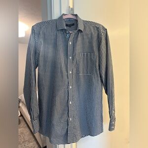 Men’s blue dress shirt with interior floral print